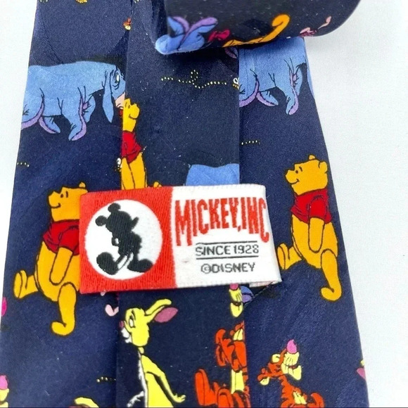 Pooh and Friends Navy Silk Tie Made by Disney - Picture 5 of 9